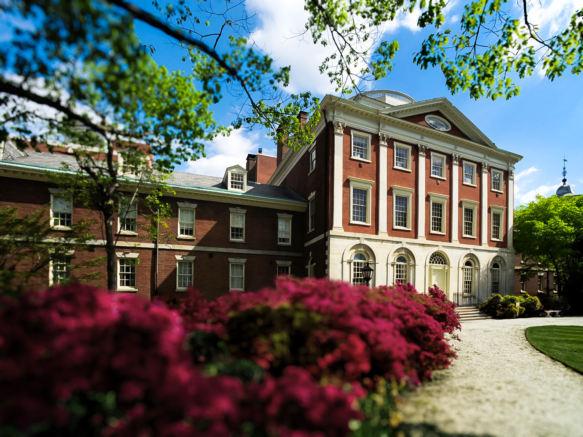 Exterior of the Pennsylvania Hospital Pine Building in the spring