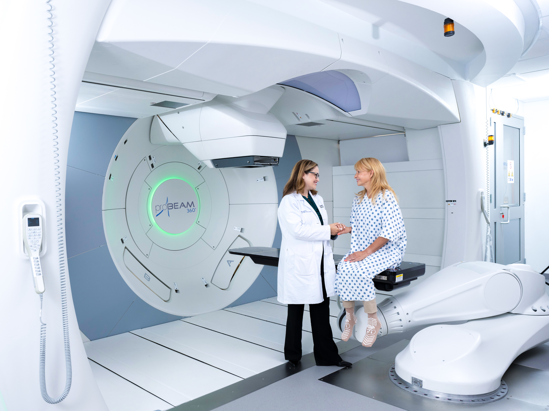 Pamela Boimel, MD, PhD with a patient