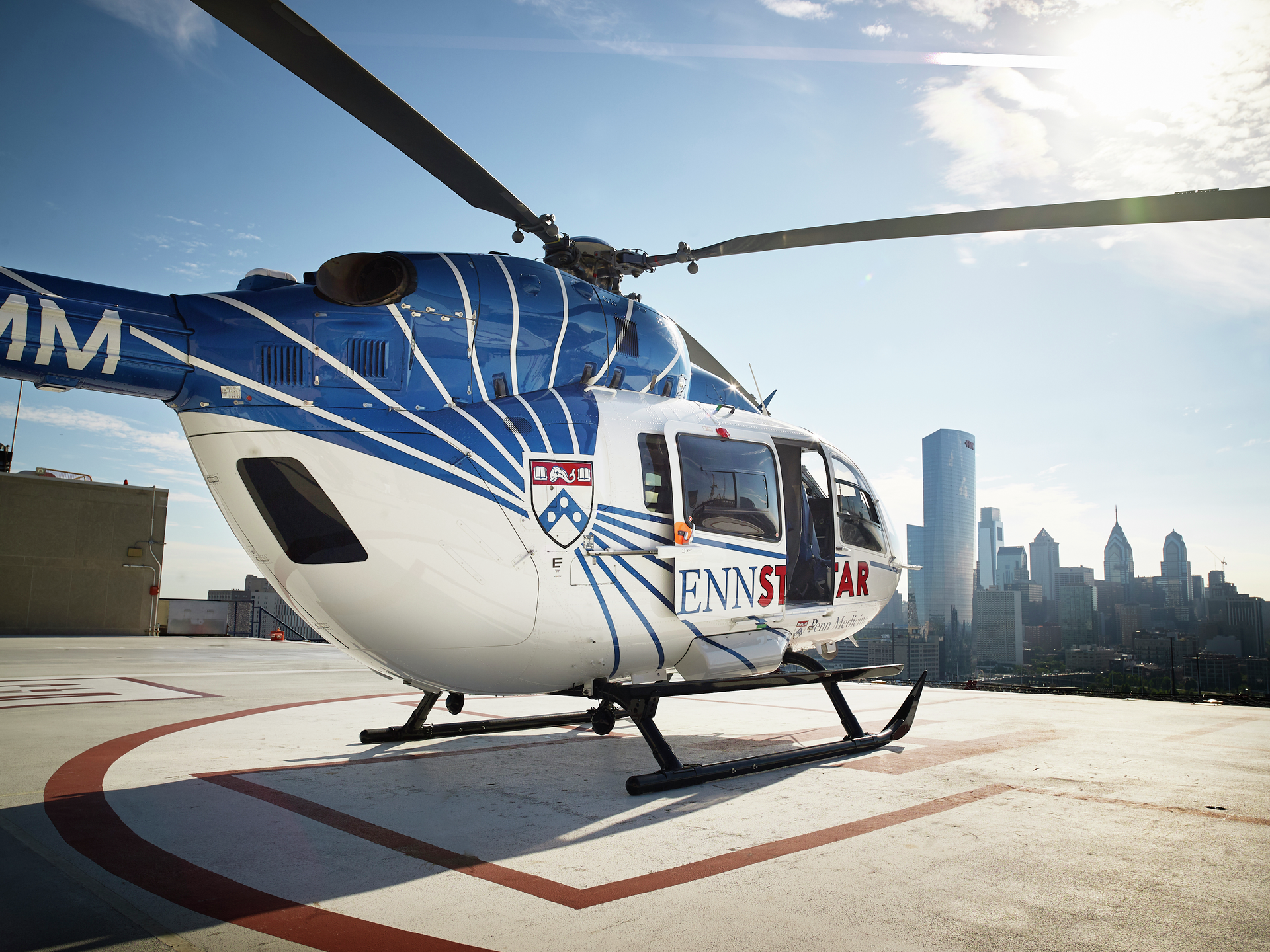 PennStar Helicopter on helipad in Philadelphia