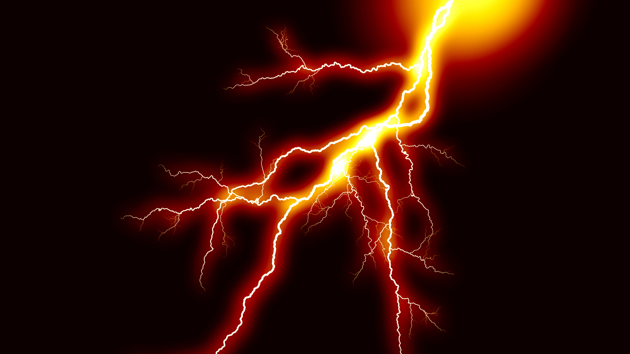 Lightening capture across a black background.
