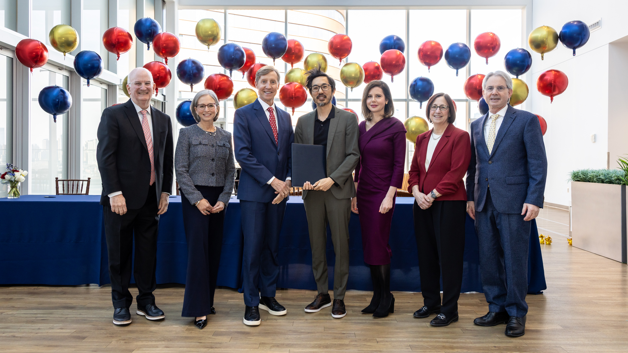 Kevin Mahoney, Jennifer Kogan, J. Larry Jameson, Rod Wong, Marti Wong, Lisa Bellini, and Jonathan Epstein at a Perelman School of Medicine donation event