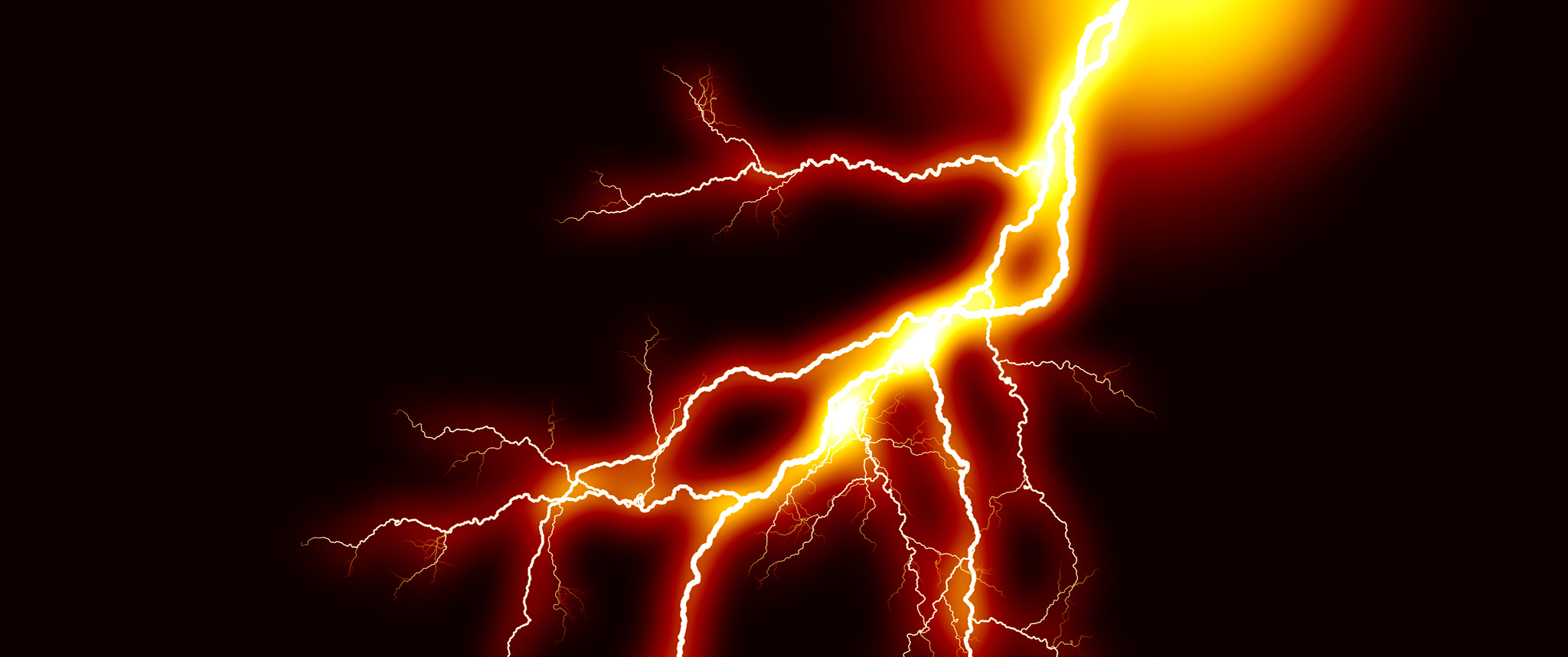 Lightening capture across a black background.