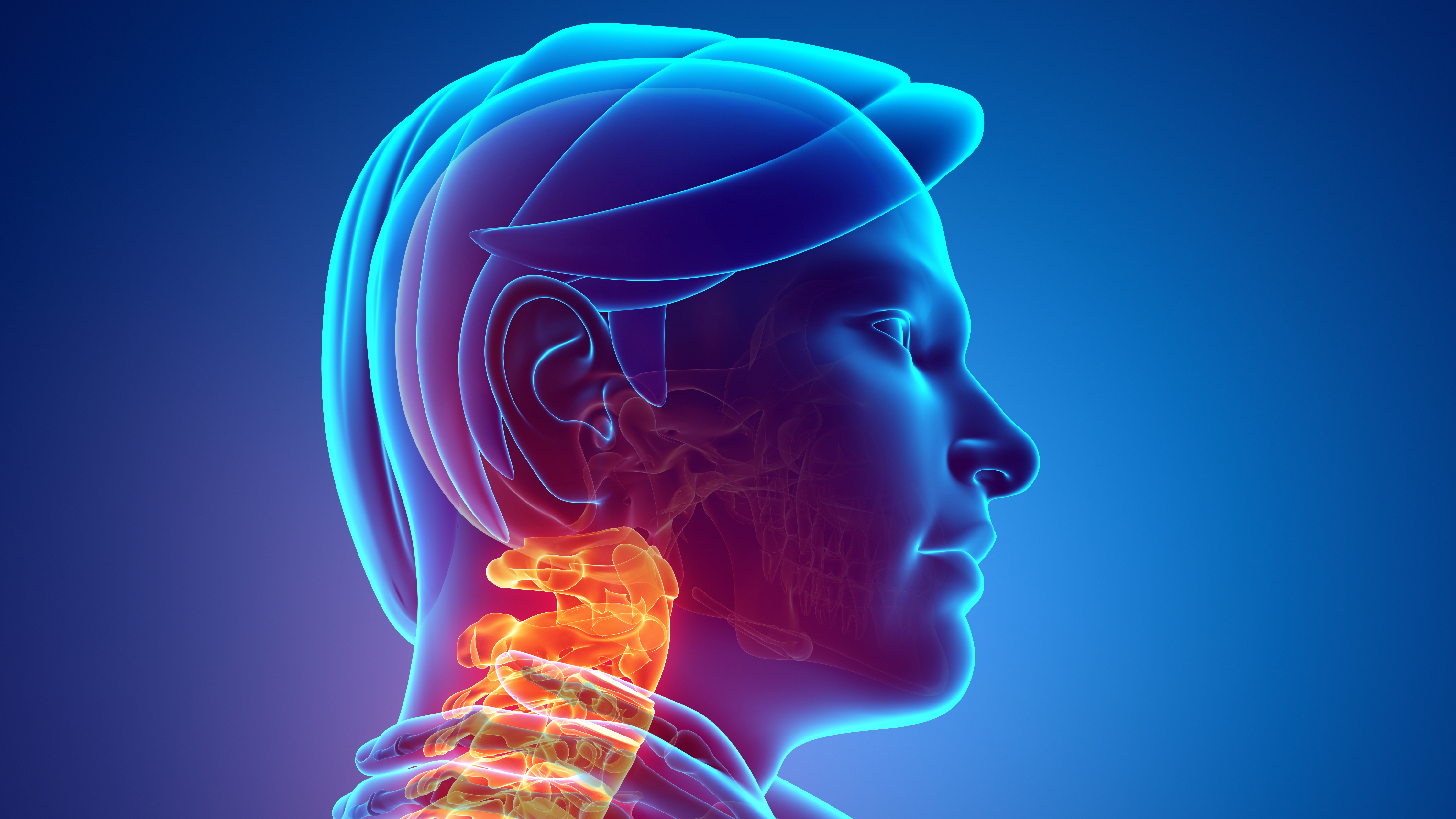 3d Illustration of men Feeling the Neck Pain