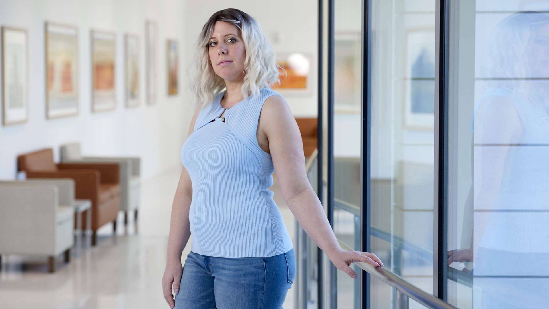 Lindsay Schoenberger standing in hallway