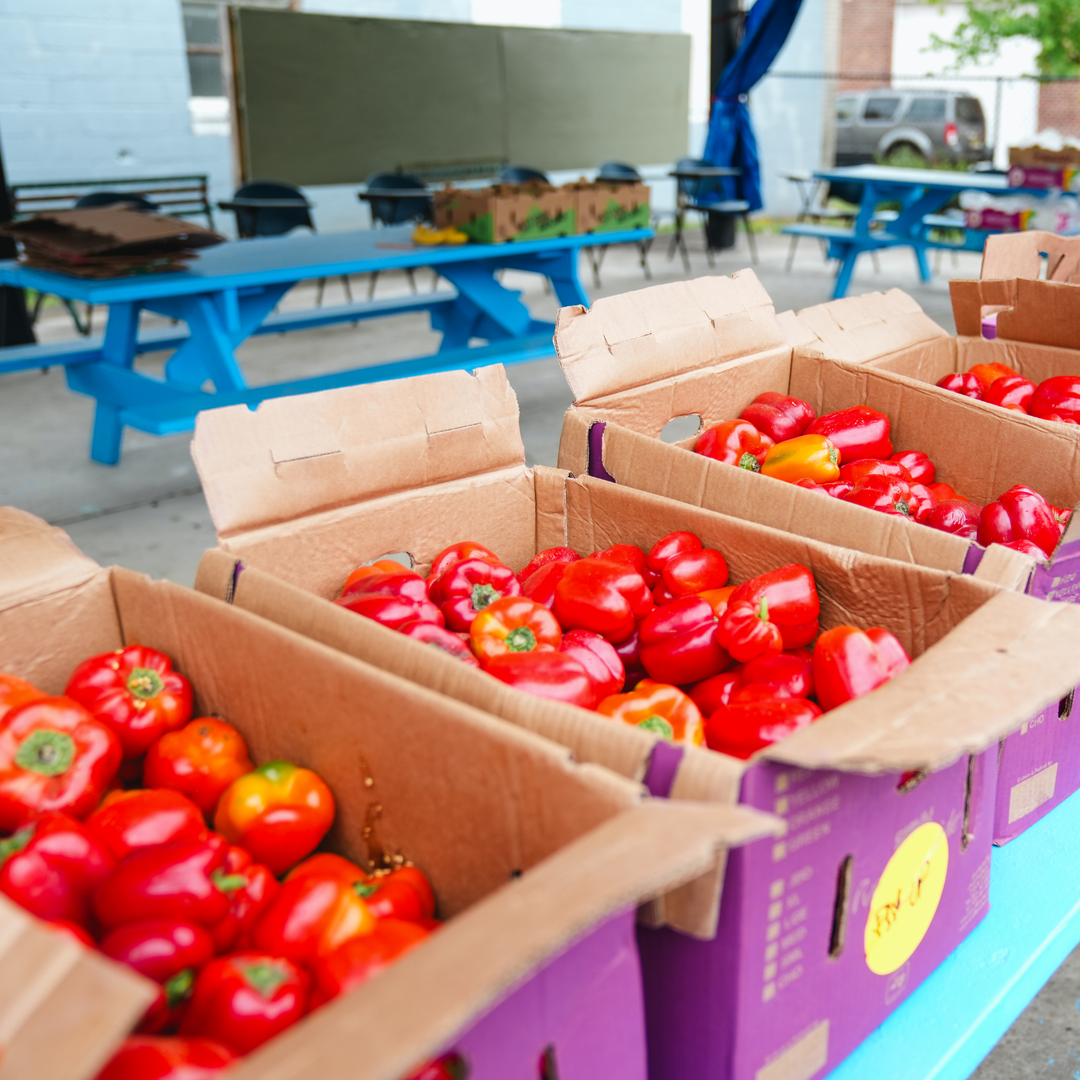Boxes of fresh produce