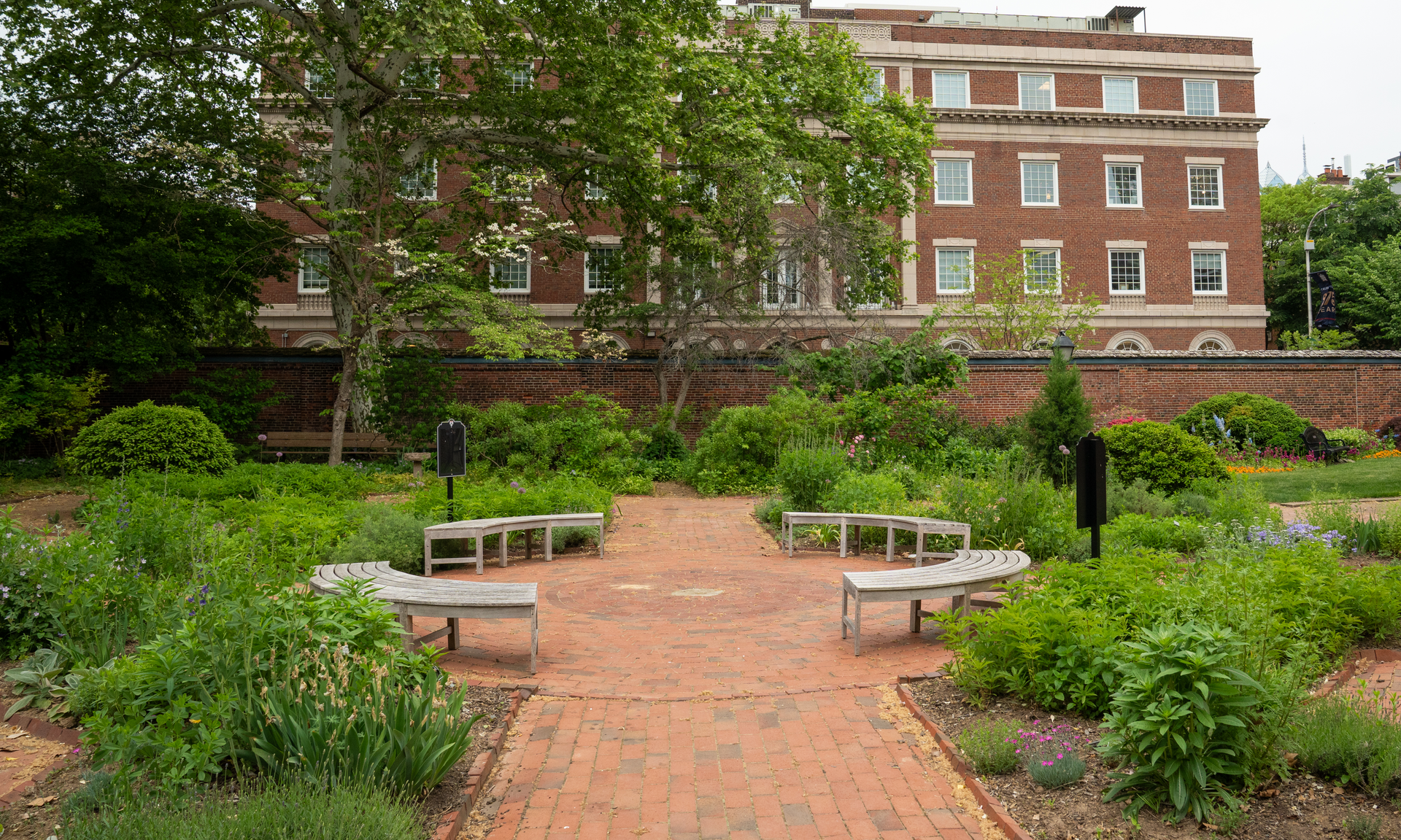 Physic Garden with benches at Pennsylvania Hospital