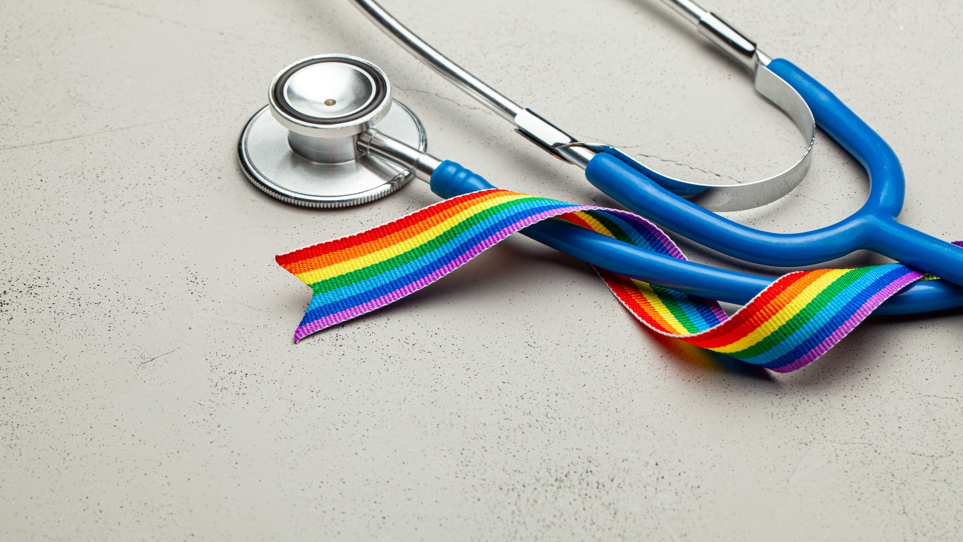 Stethoscope and LGBT rainbow ribbon 