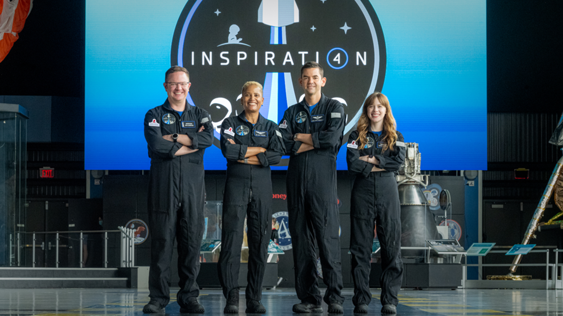 Inspitarion4 crew, Chris Sembroski, Dr. Sian Proctor, Jared Issacman and Hayley Arcenaux