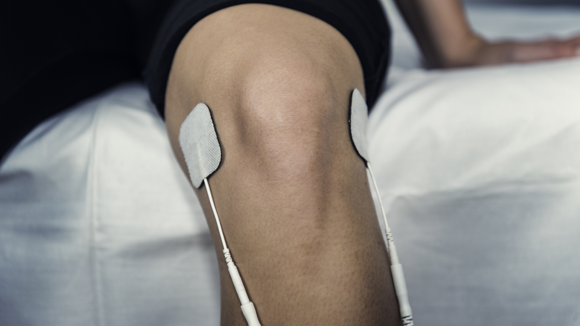 Electrodes placed onto patient's knee