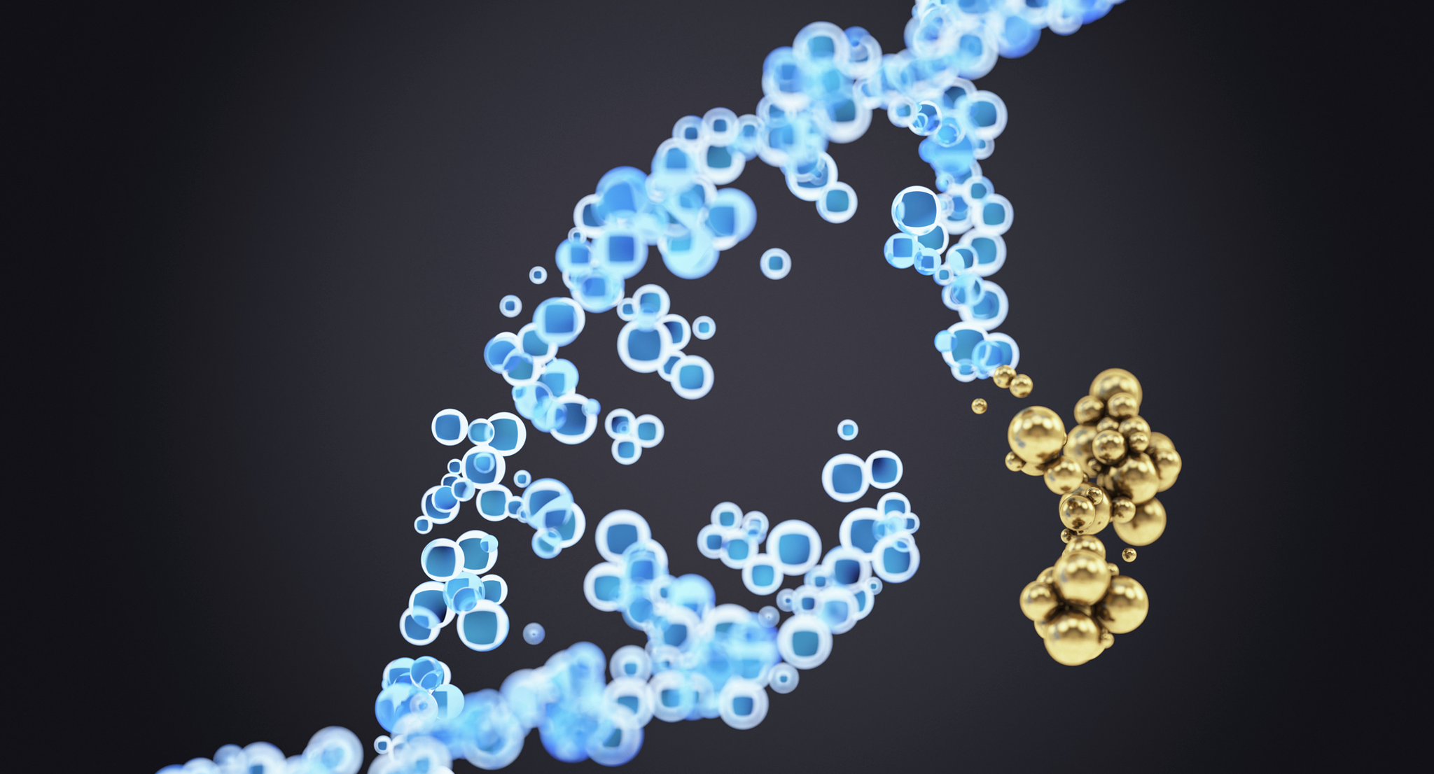 Stylized image of a DNA strand being edited