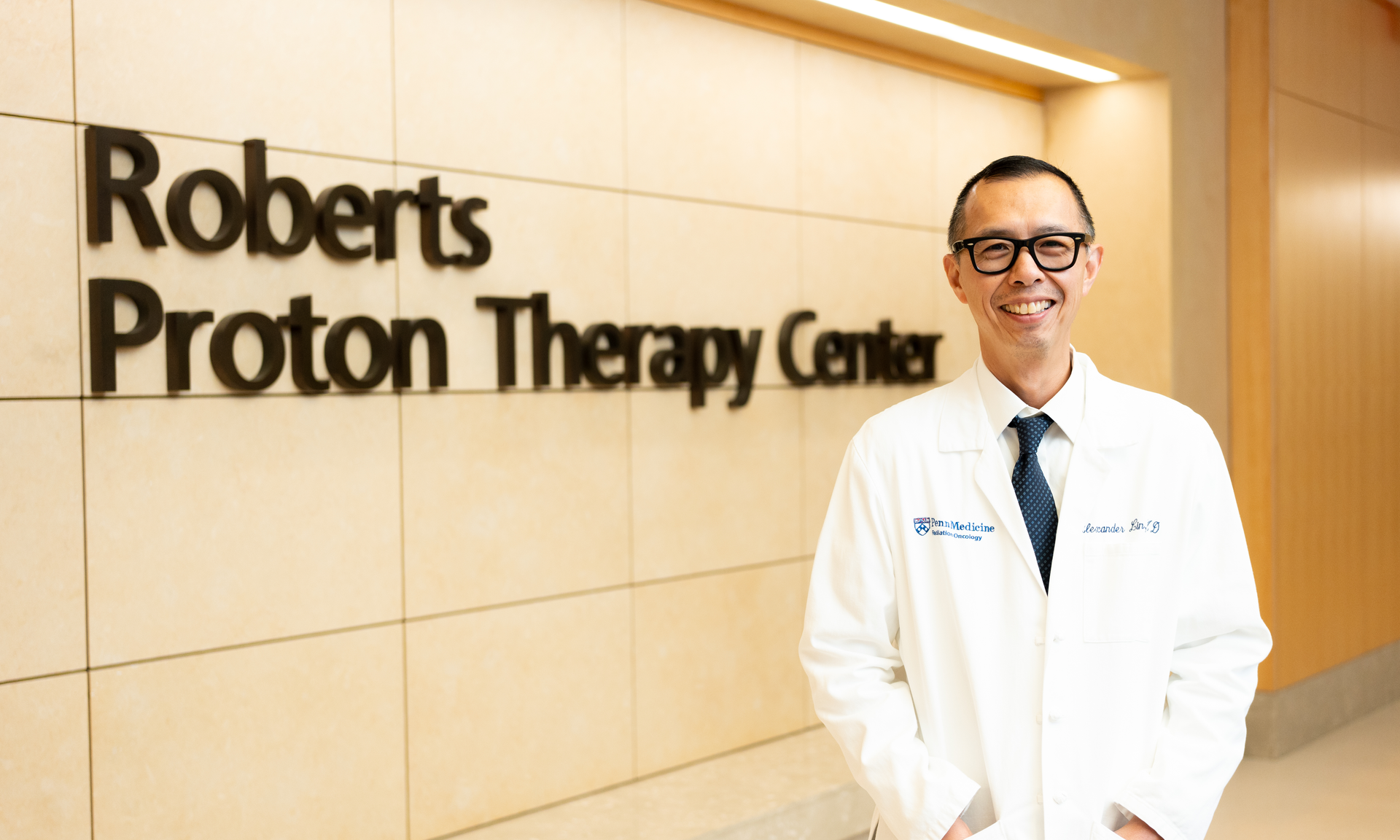 Alexander Lin in the Roberts Proton Therapy Center
