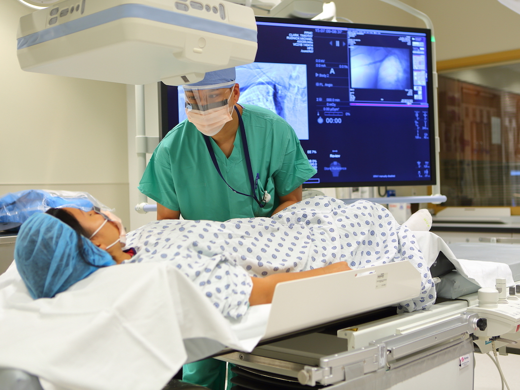 Interventional procedure in the operating room. 