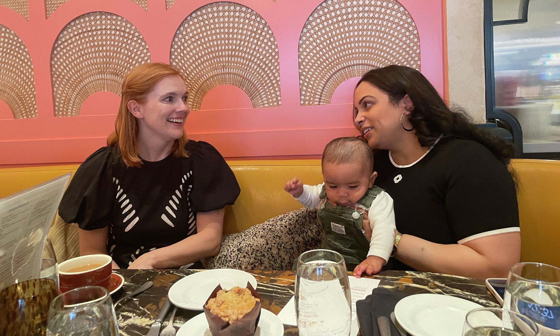 Stephanie Collado and Cassidy Duckett with baby Rome