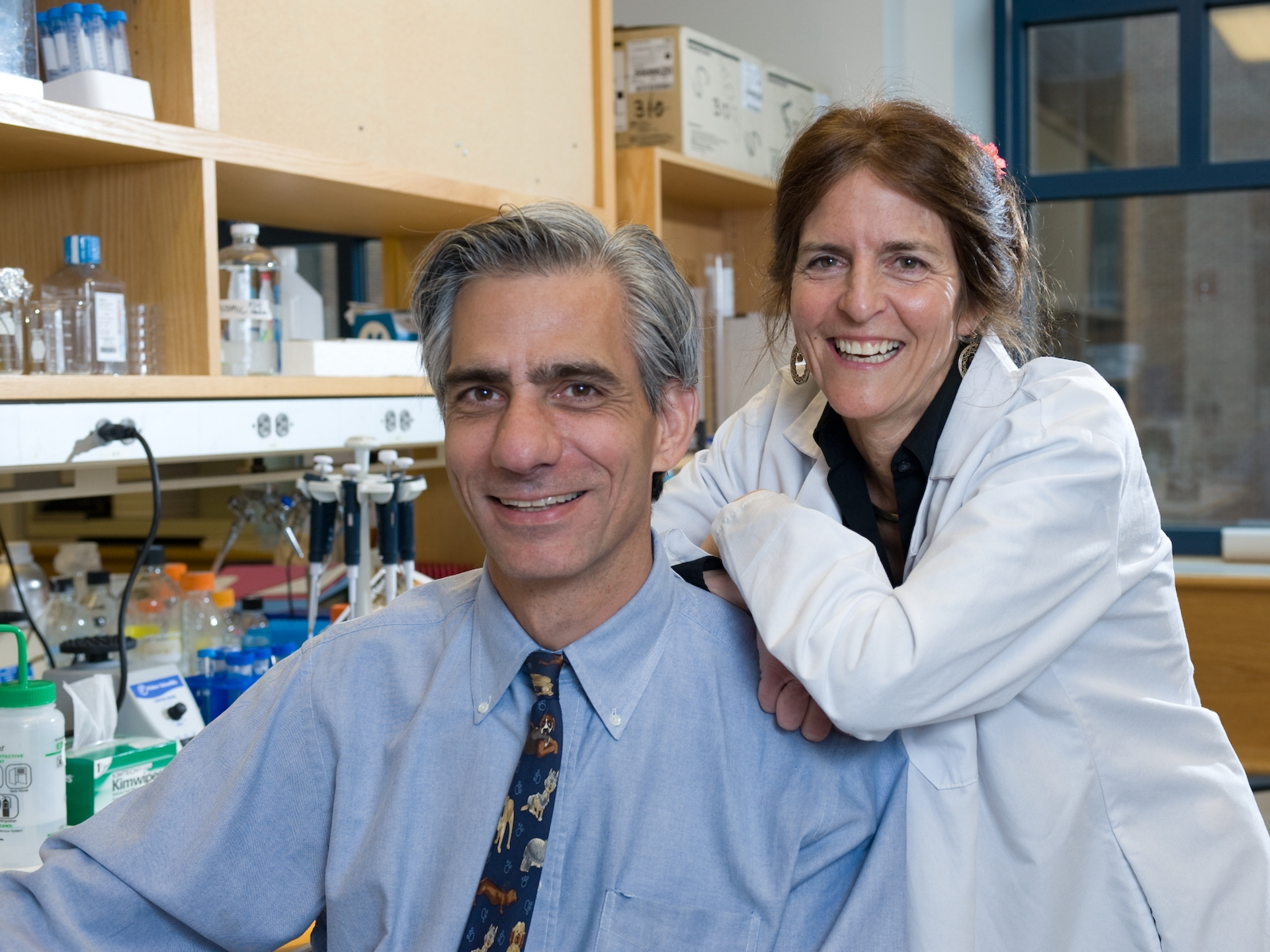 Jean Bennett and Al Maguire in the lab