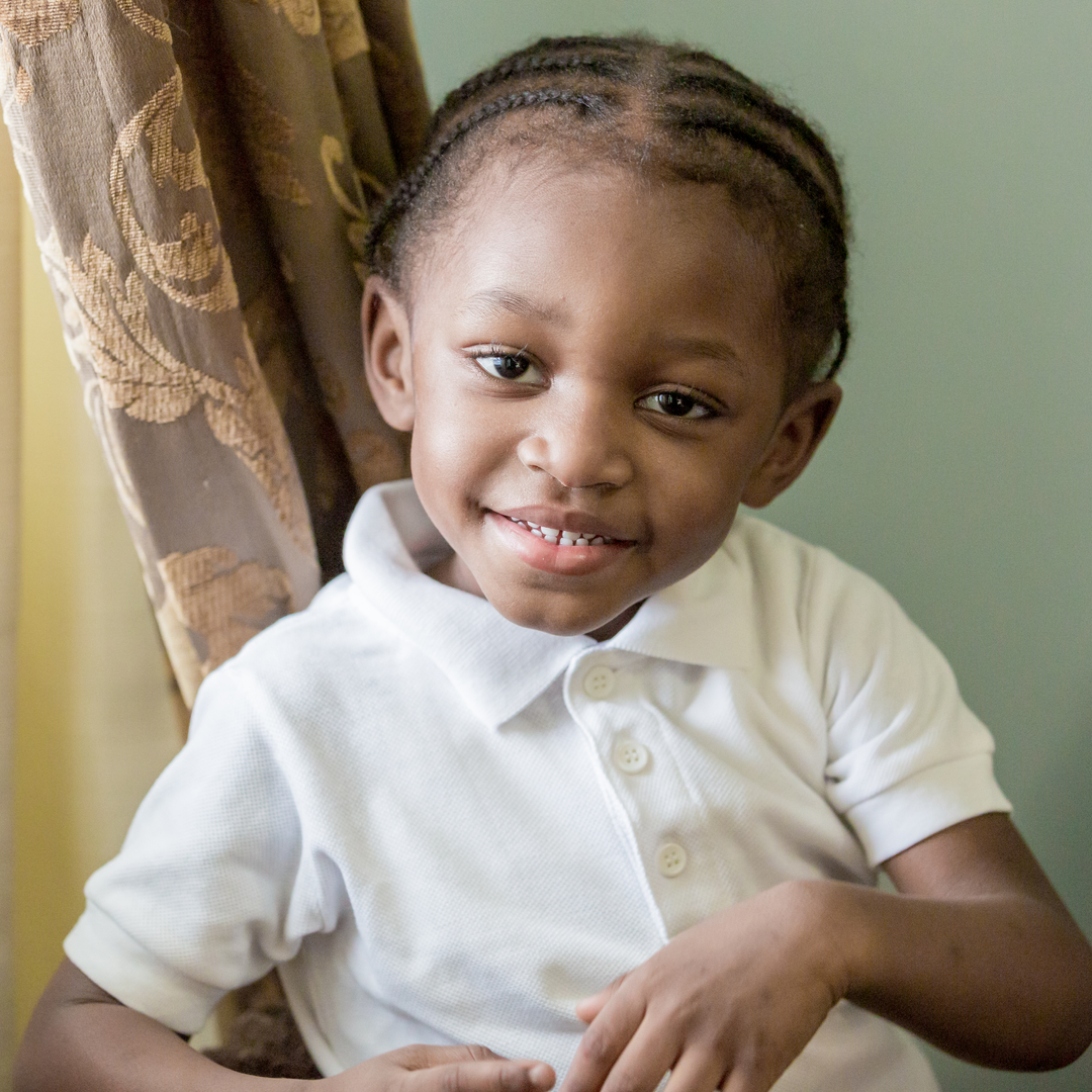 Tayale, age 3, smiles 