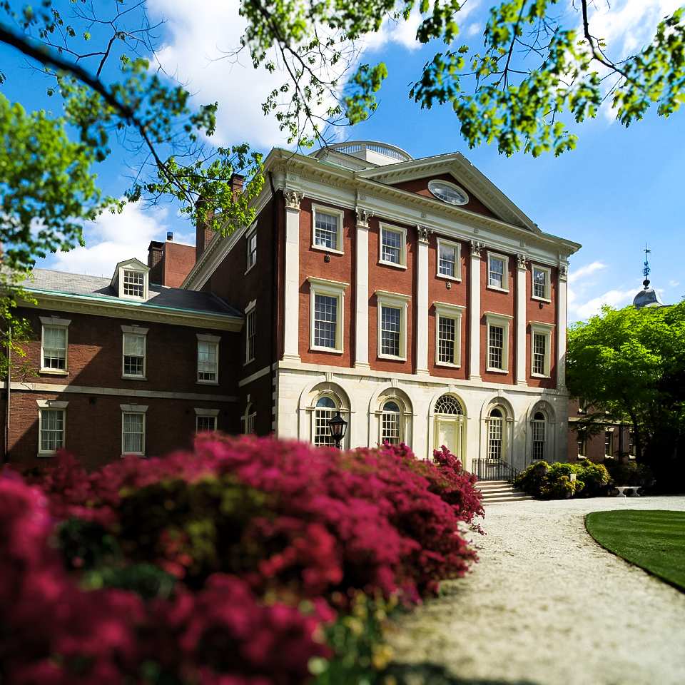 Exterior of the Pennsylvania Hospital Pine Building in the spring