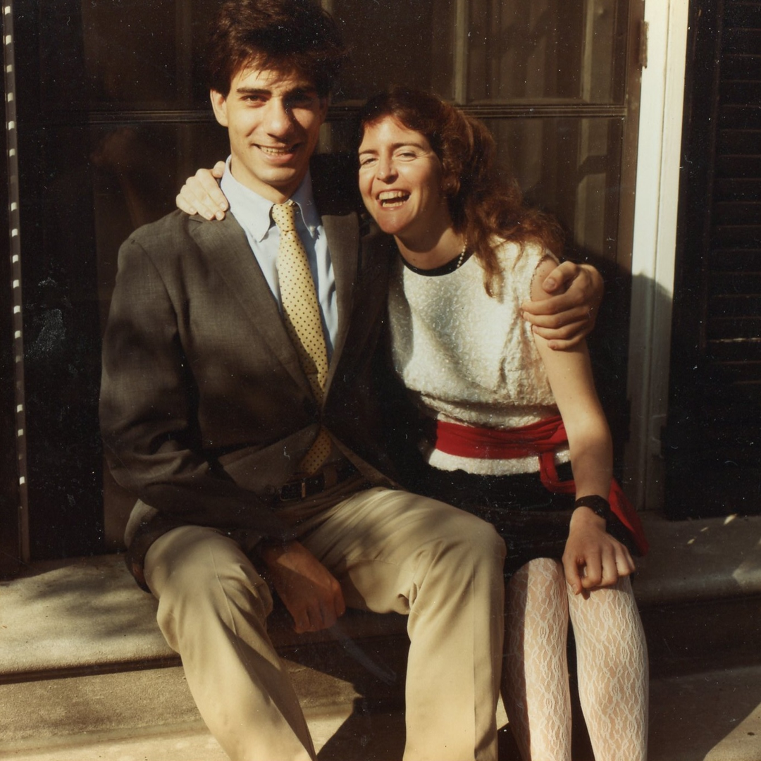 Al Maguire and Jean Bennett as a young couple, smiling