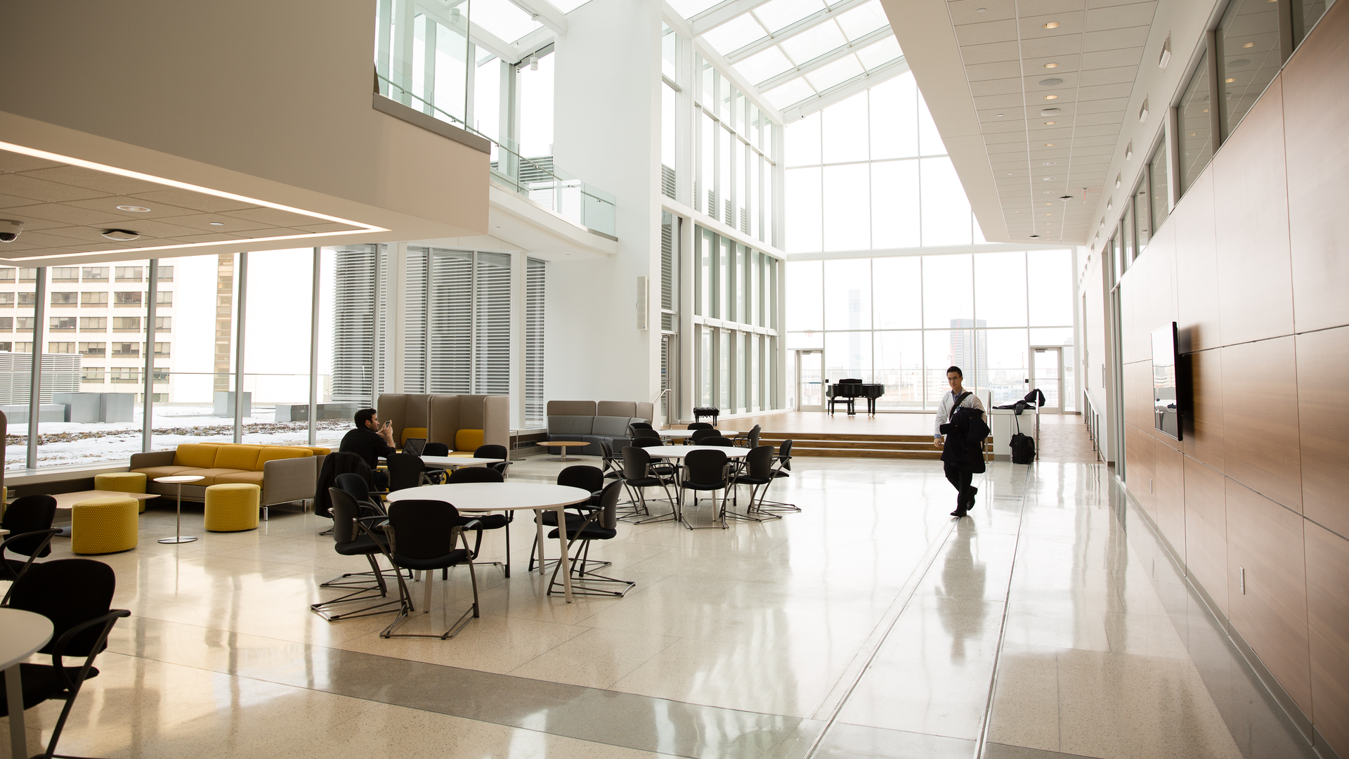 Lobby of Jordan Medical Education Center at the Perelman School of Medicine