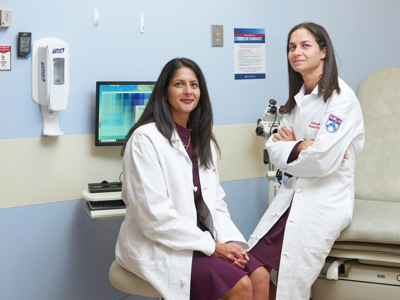 Sindhu Srinivas and Adi Hirshberg in an OB exam room