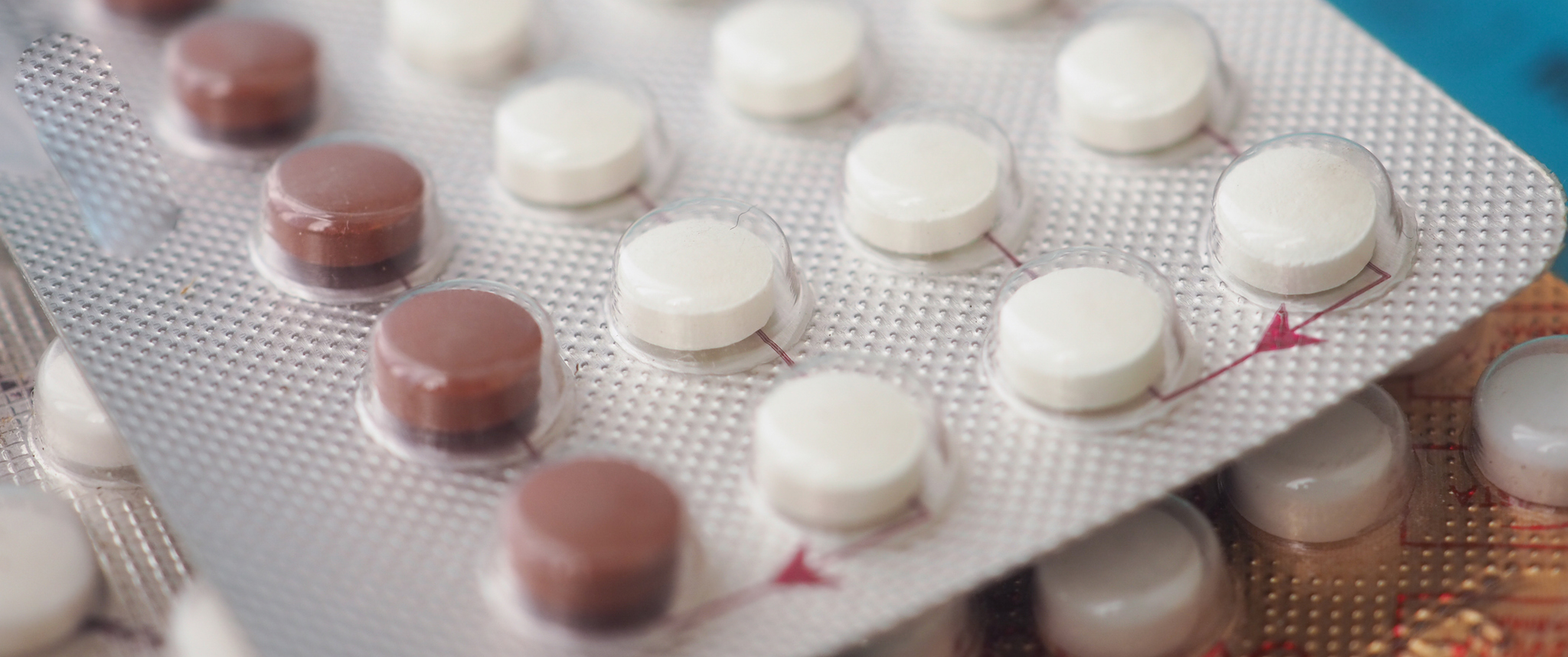 Birth control pills on a table