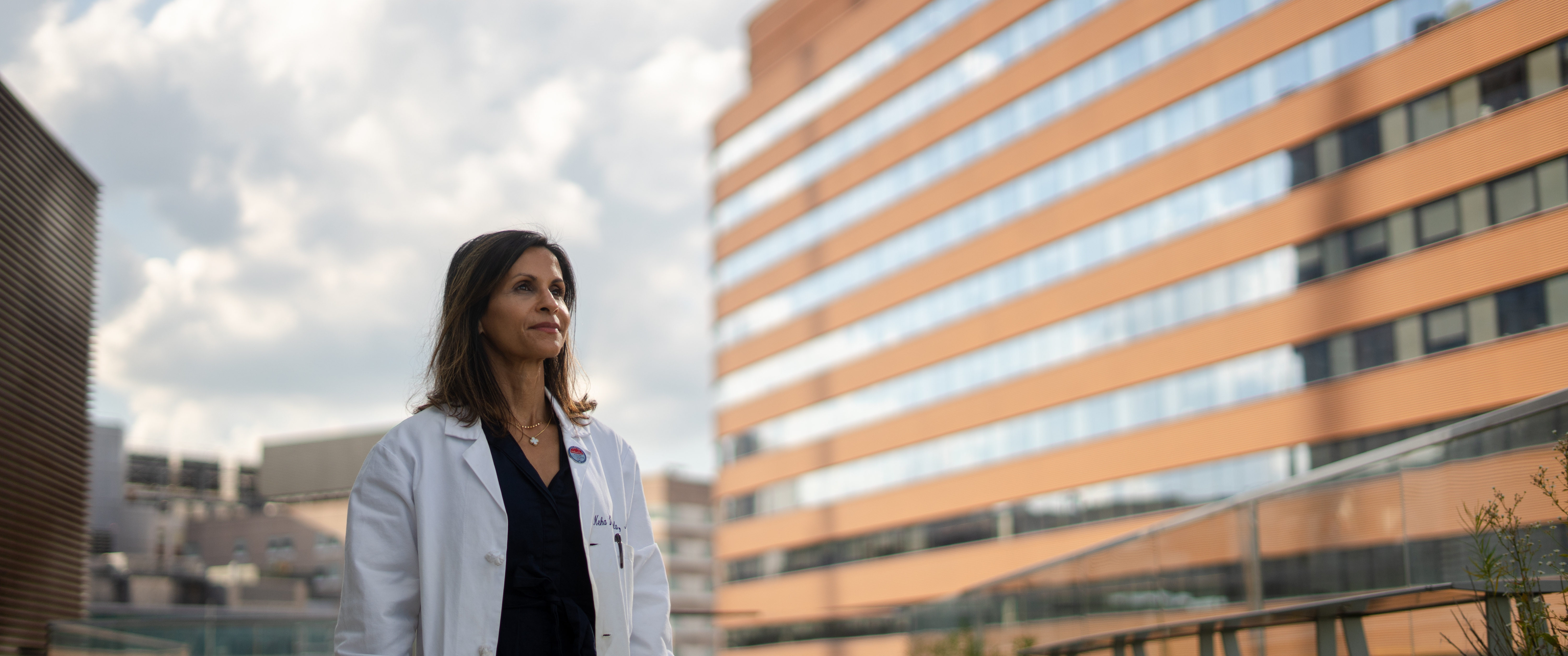 Neha Vapiwala with the Clifton Center in the background