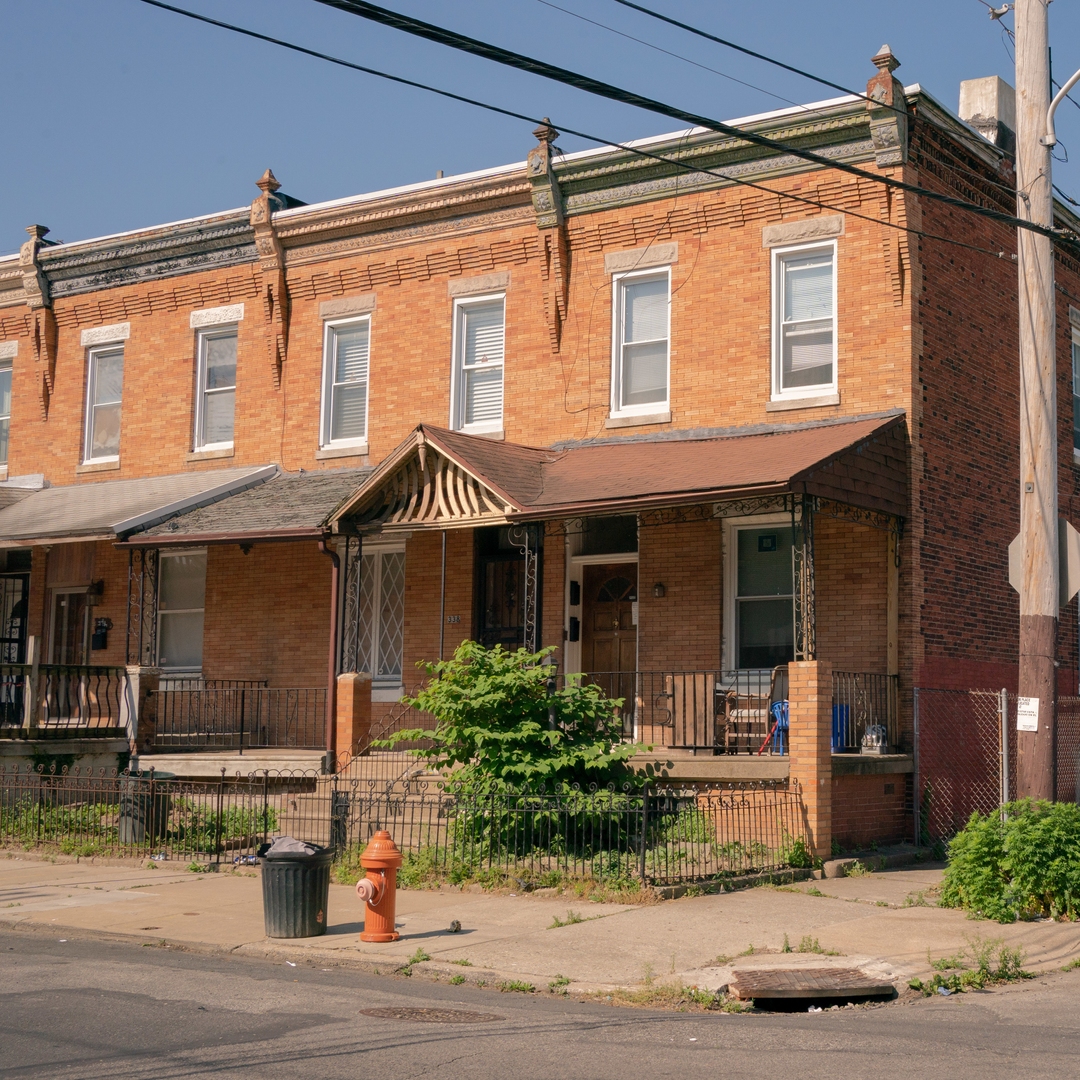 Brick porchfront rowhomes in West Philadelphia
