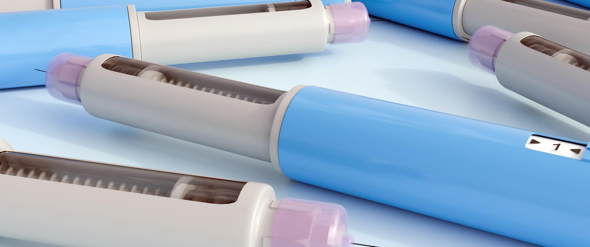 A rendering of several GLP-1 pens