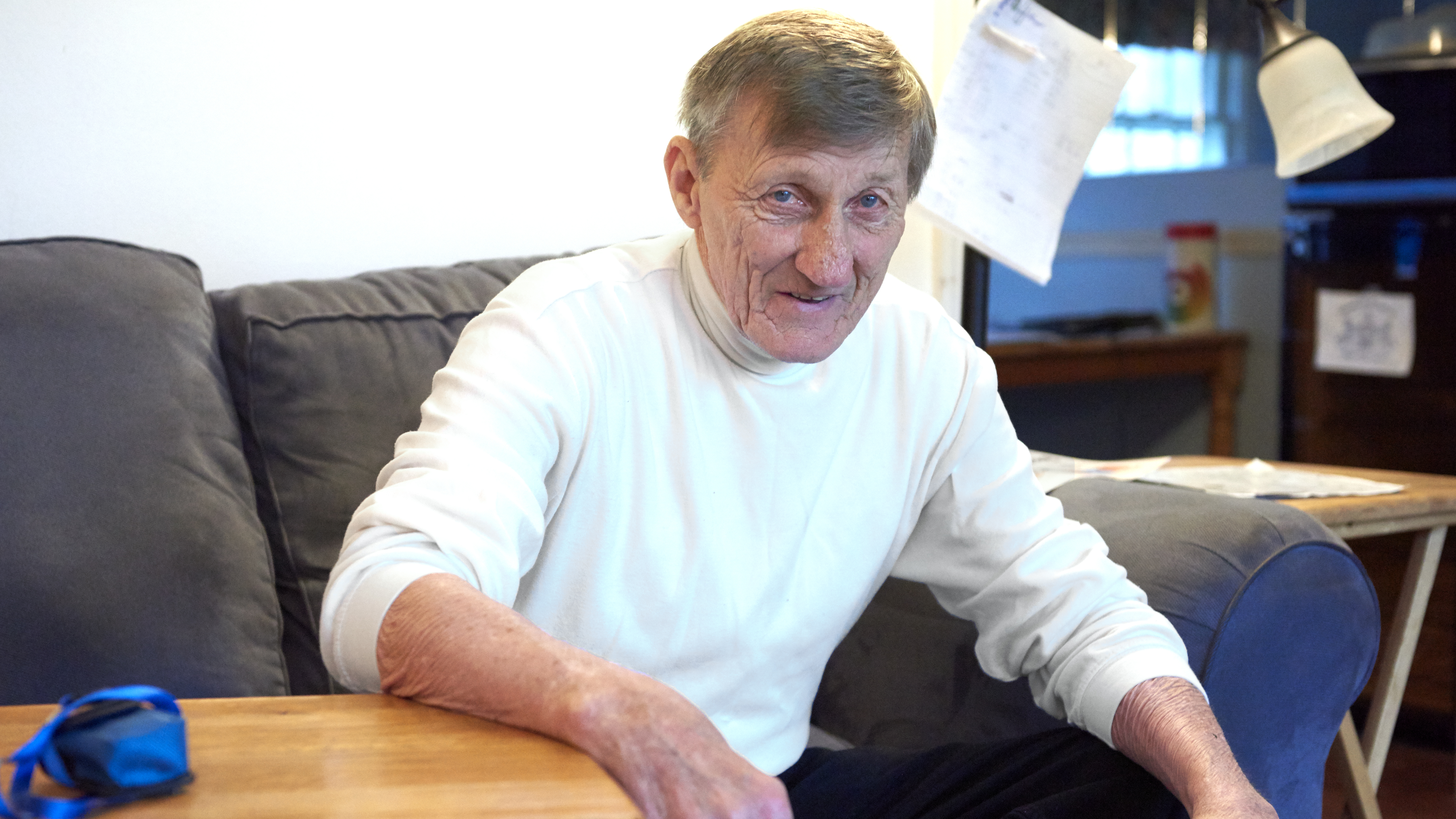 James Whalen looks at the camera