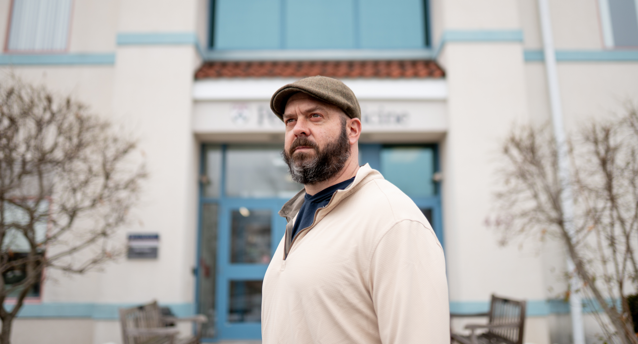 Dennis Massimo standing outside of a Penn Medicine facility