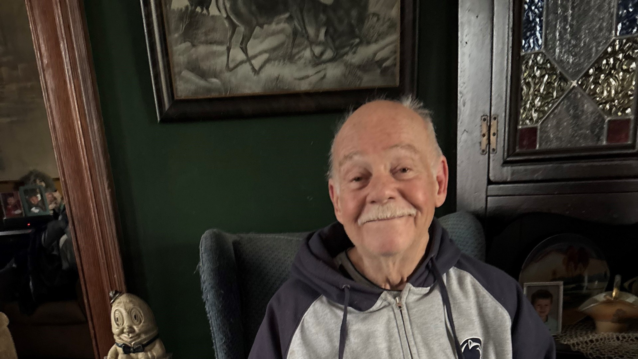 Edward Crane sits with his grandson after surgical repair of aortic dissection and rupture
