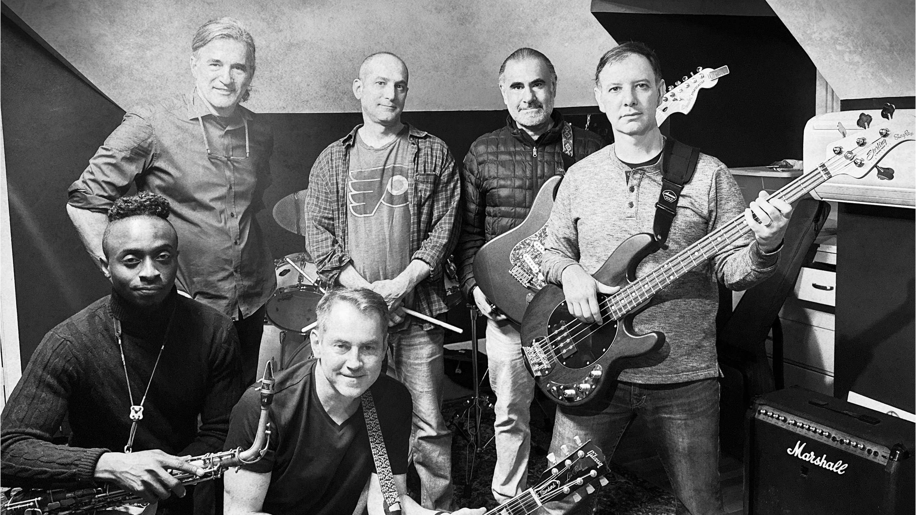Members of the band Full Code, from left to right, Samuel Yenn-Batah, Craig Gronczewski, David Barile, Kevin Skole, Jasmeet Bajaj, and Gabe Smolarz