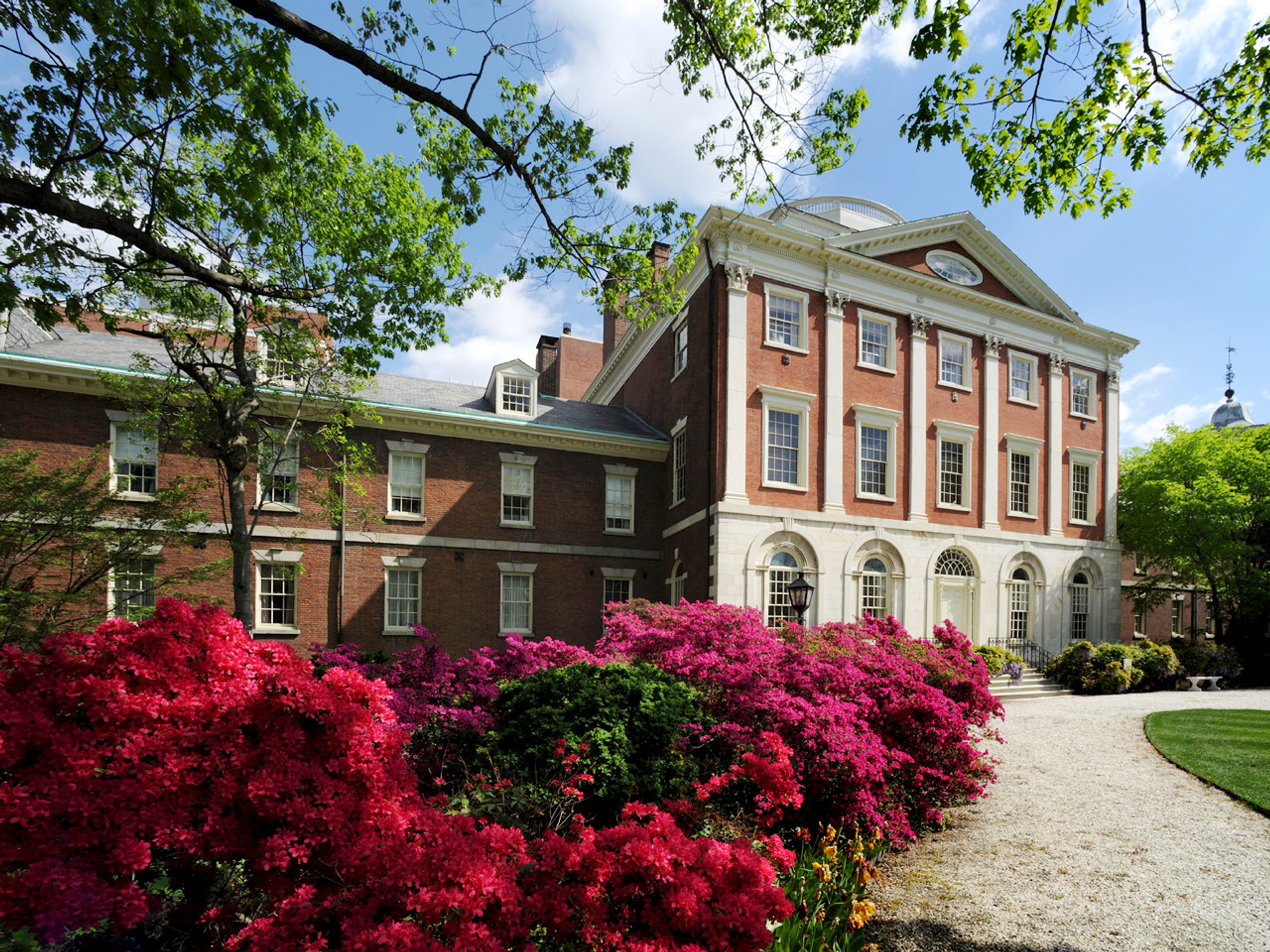 Pennsylvania Hospital building exterior in the spring