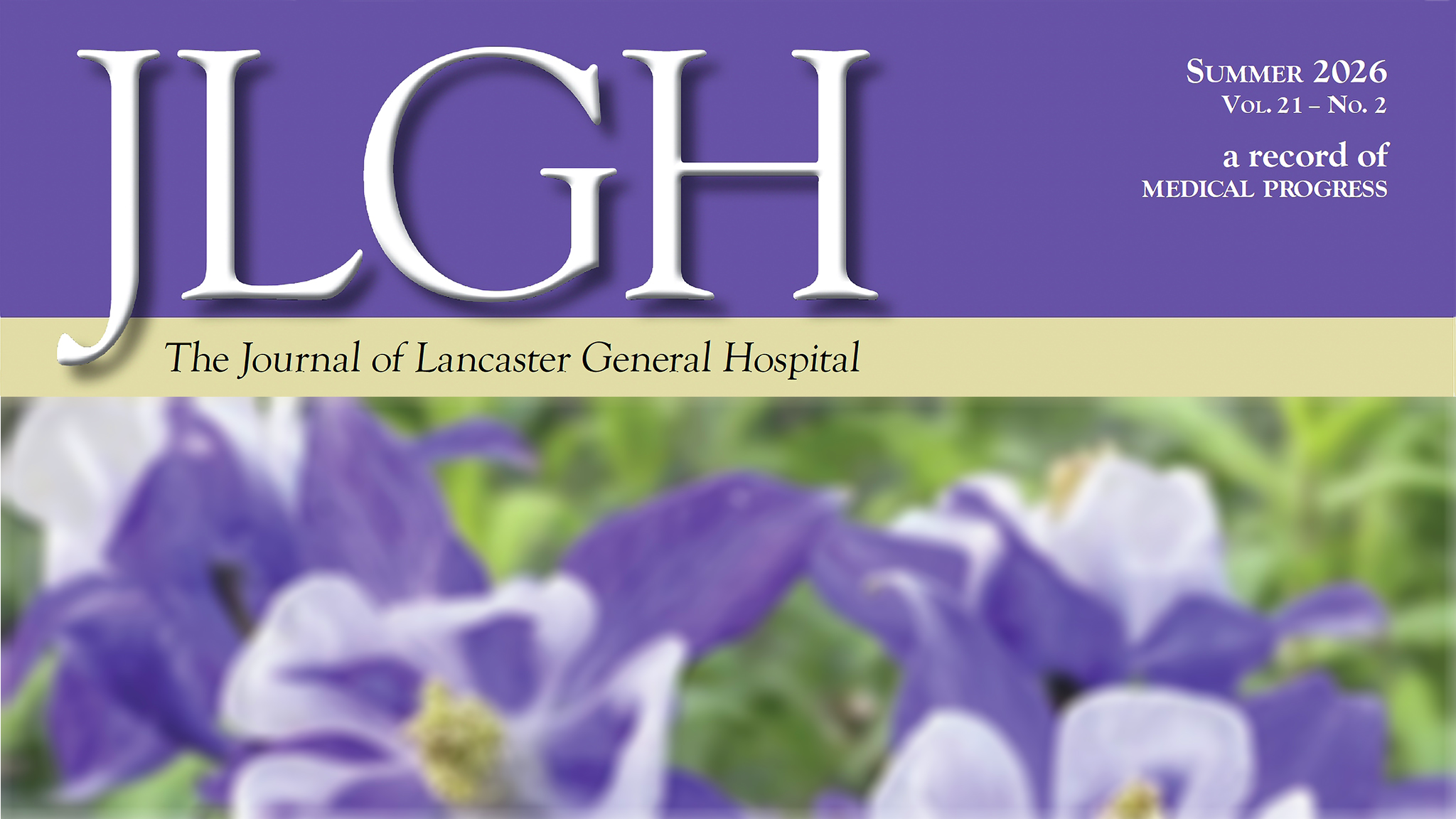 Screenshot of the front page of the Journal of Lancaster General Hospital