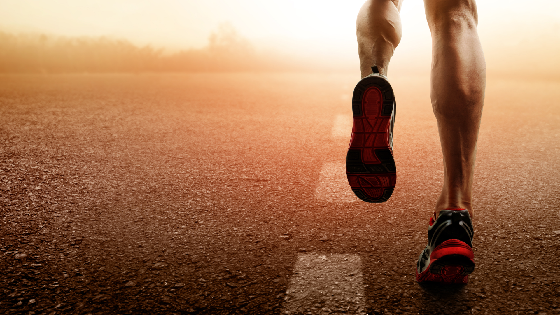 Man running on road