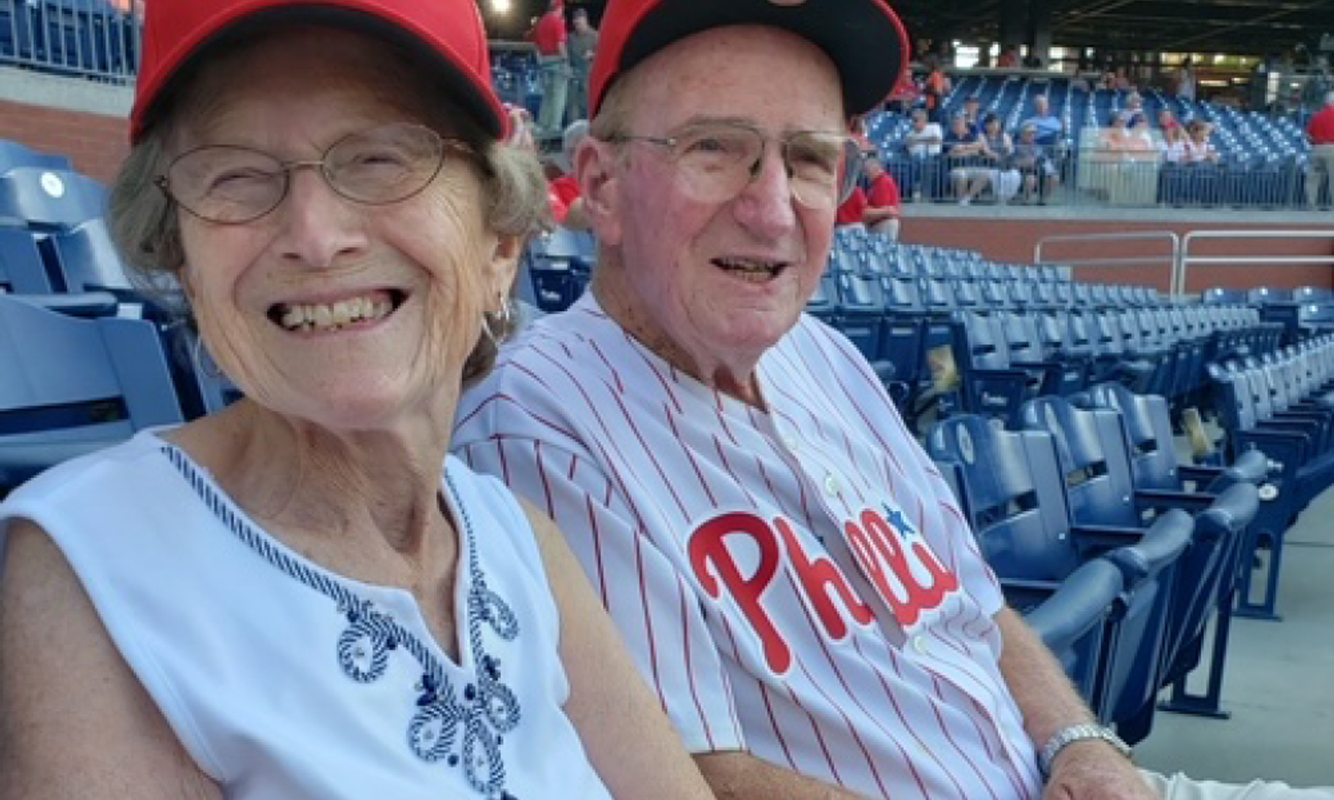 Walter and Sarah Styer at a Phillies game
