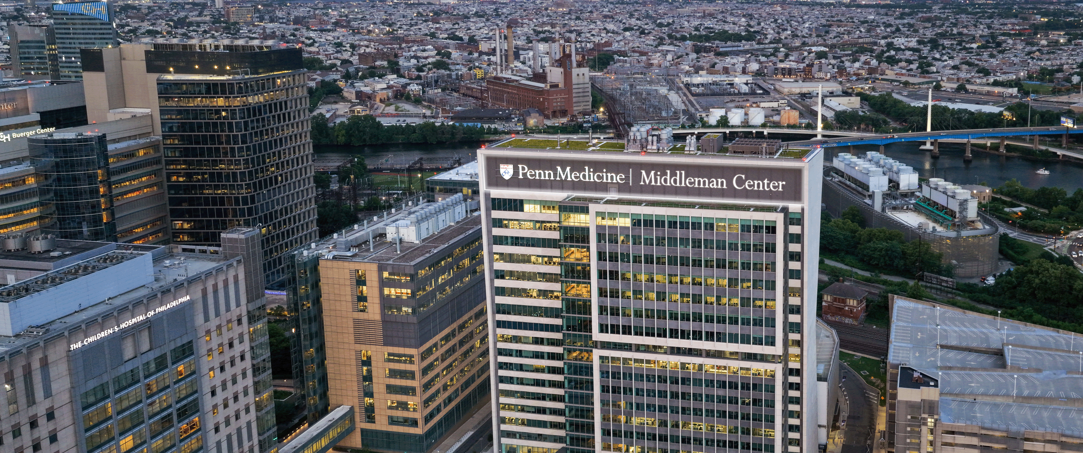 Exterior rendering of the Middleman Center at Penn Medicine