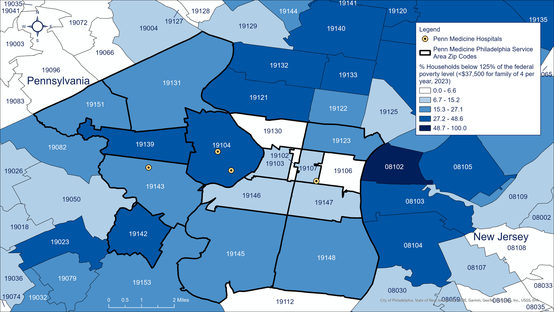 Philadelphia is one of the poorest big cities in the United States. 