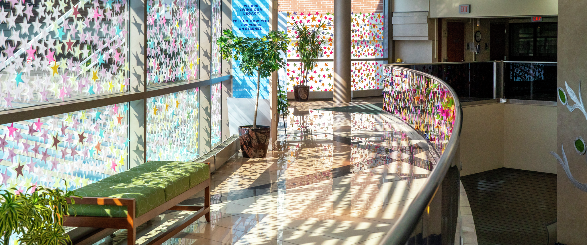 Stars for each discharged COVID patient decorated the glass surfaces of a walkway at Lancaster General Health during the pandemic