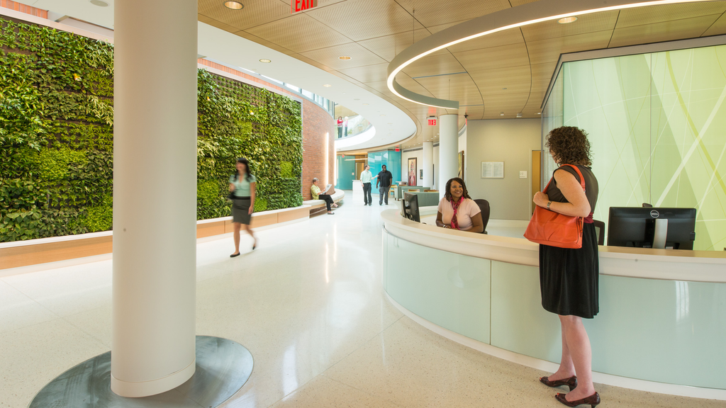 Reception desk at the Ann B. Barshinger Cancer Institute