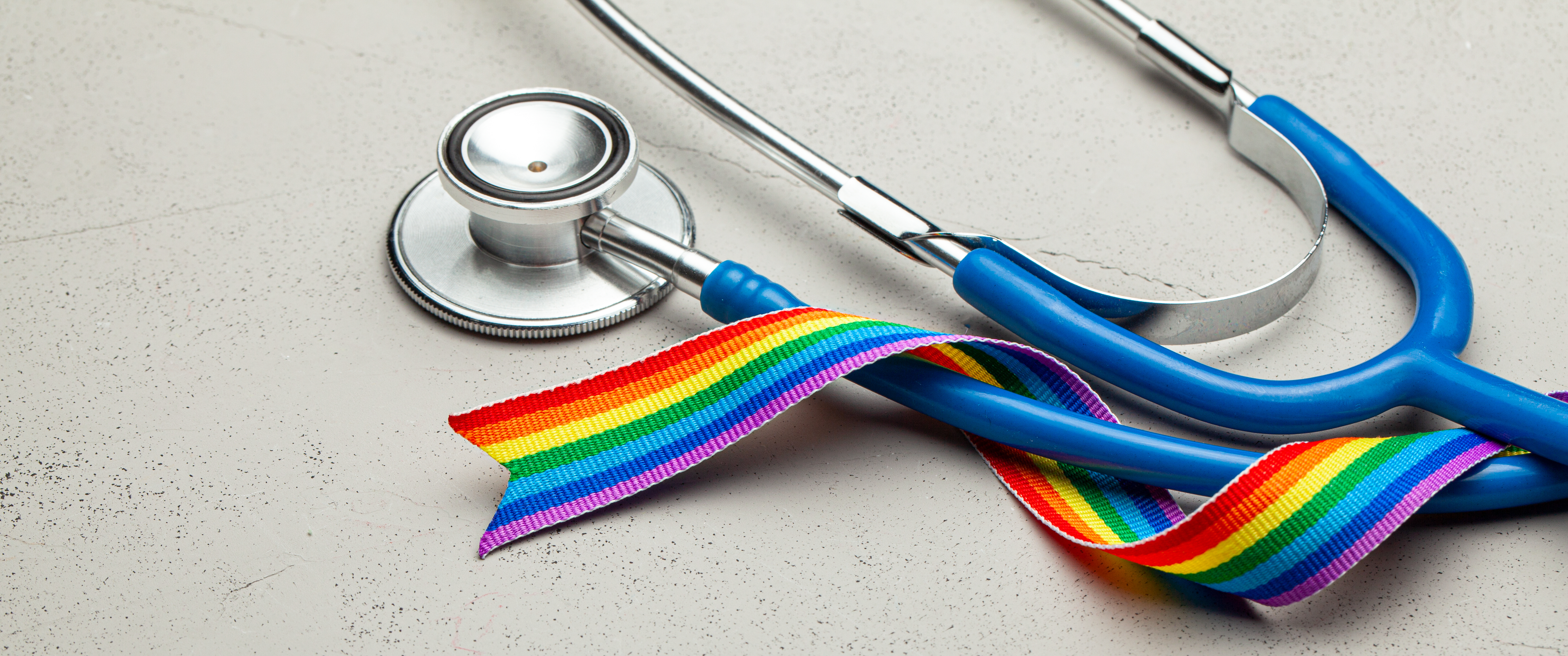 Stethoscope and LGBT rainbow ribbon 
