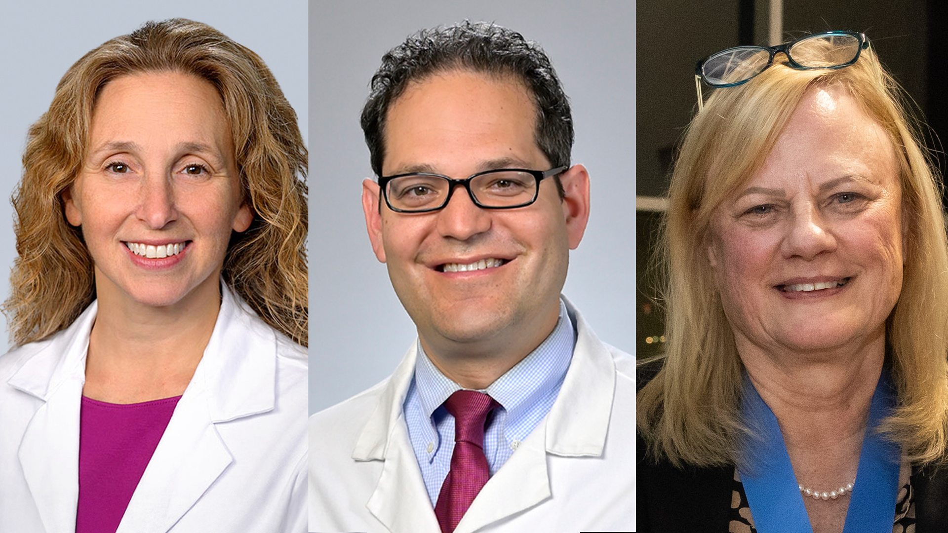 Three headshots, from left to right, Alison Wakoff Loren, Adam Cuker, and Nancy A. Speck
