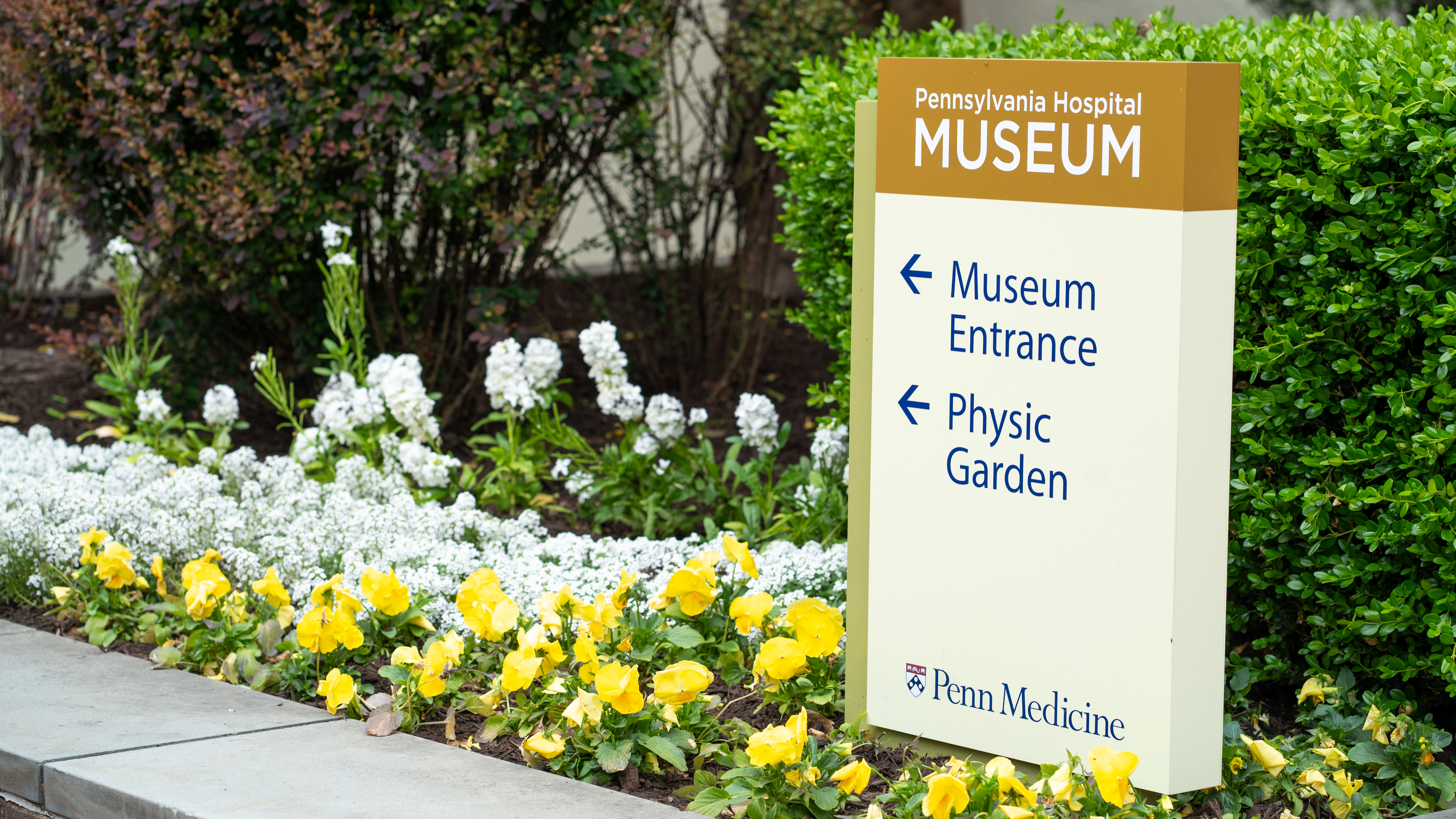 An entrance sign for the Pennsylvania Hospital Museum