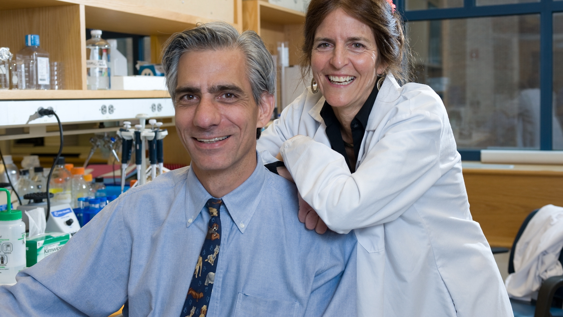 Jean Bennett and Al Maguire in the lab