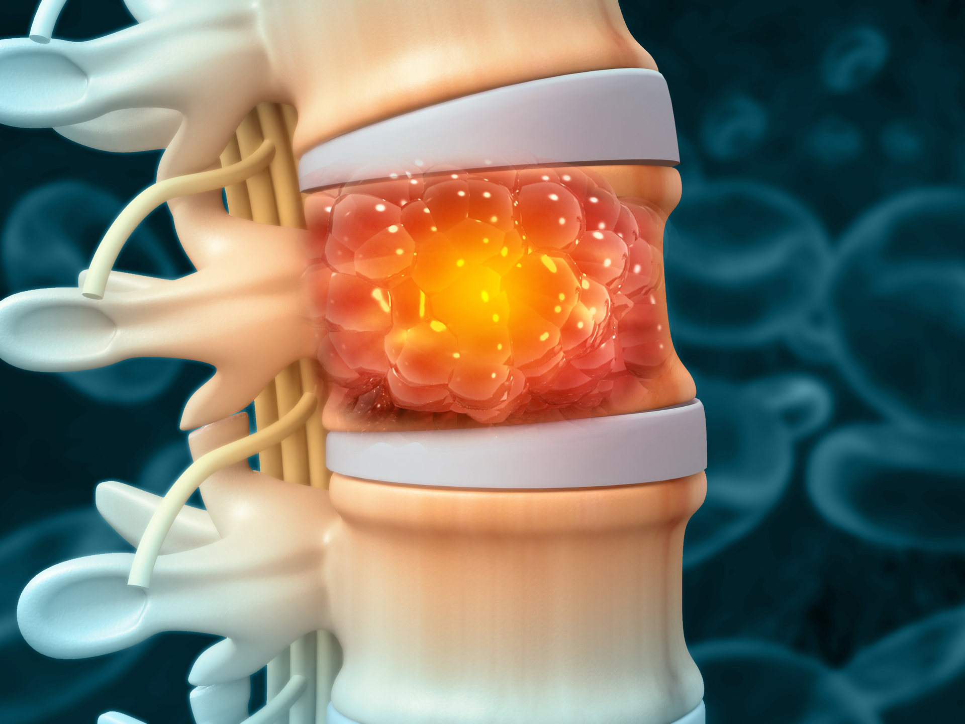 Spine cancer or spinal tumor disease.3d illustration