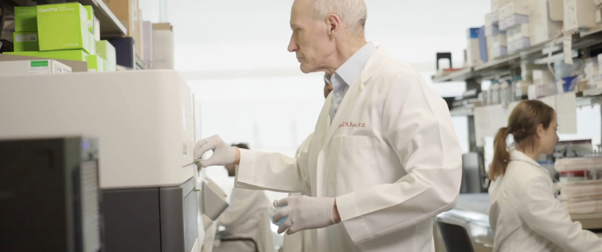 CAR T therapy pioneer Carl H. June, MD, in his laboratory at Penn Medicine.