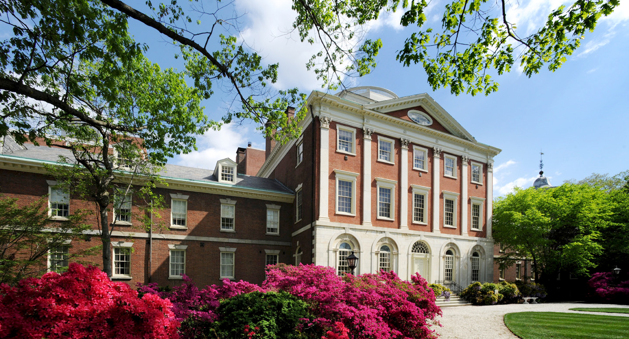 Pennsylvania Hospital building exterior in the spring
