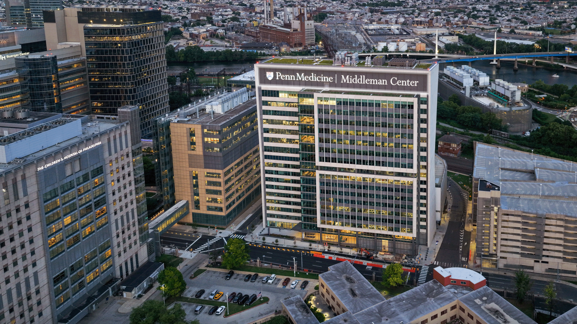Exterior rendering of the Middleman Center at Penn Medicine