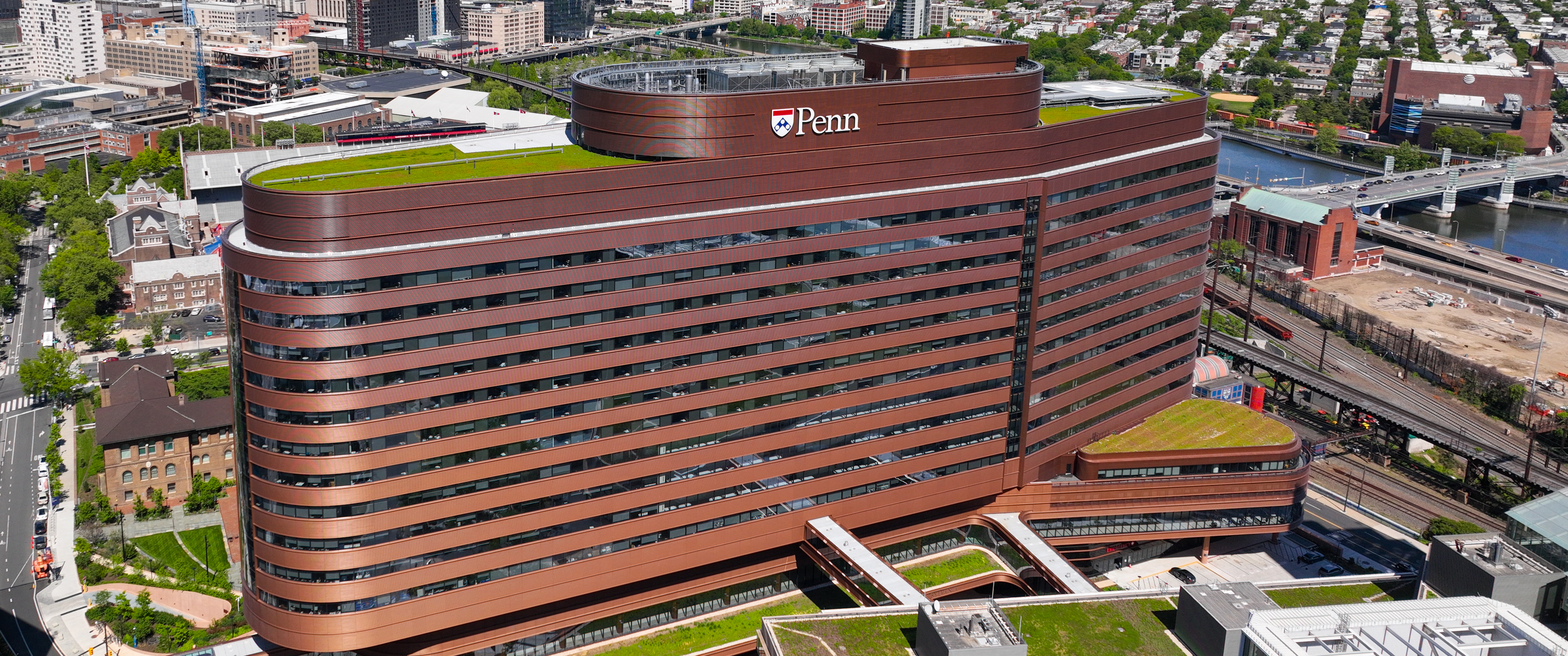 The Clifton Center for Medical Breakthroughs, formerly the Pavilion, exterior from above