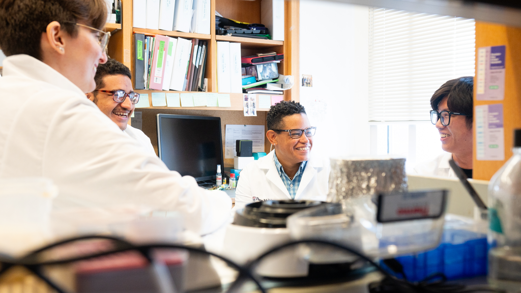 Donita Brady smiling with colleagues in an office.