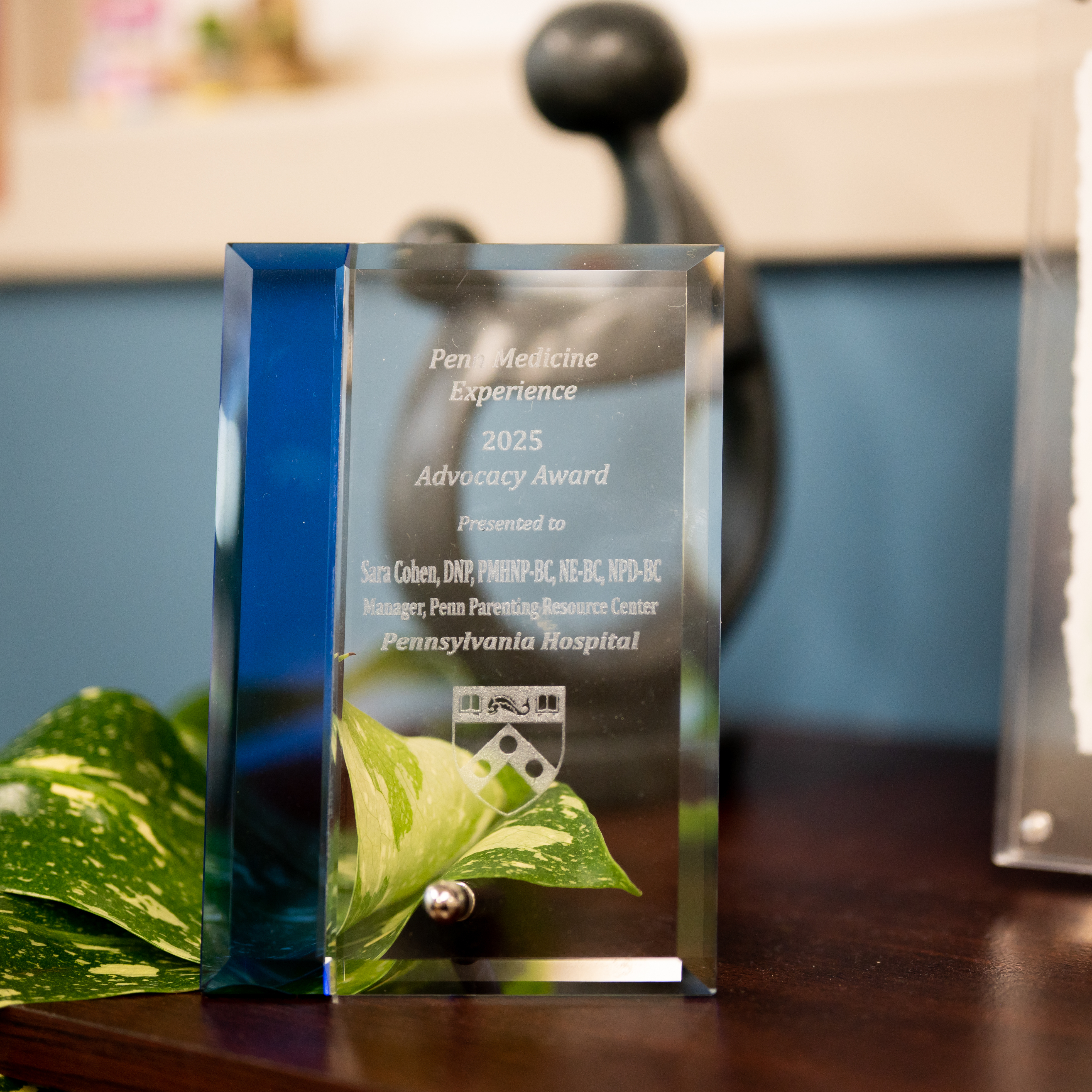 Sara Cohen’s 2025 Advocacy Award in her office